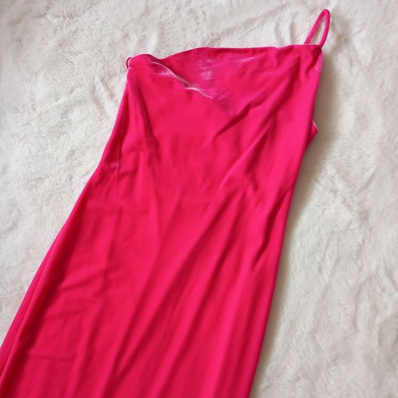 Pink midi pamela echevarria dress, velvet texture - Picture 8 of 9